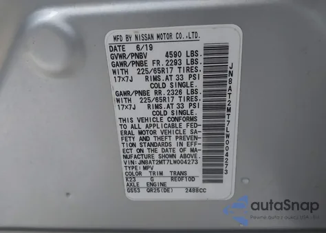 2020 Nissan Rogue S Fwd from USA, damaged, VIN JN8AT2MT7LW004273